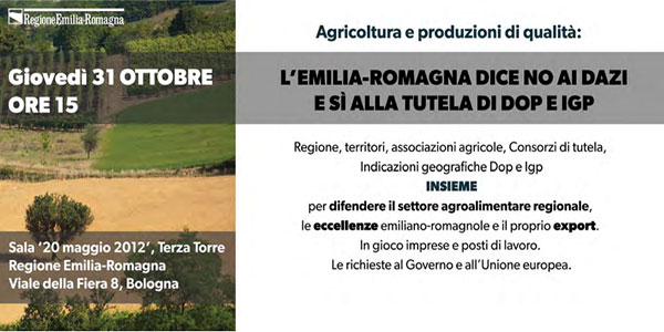 La regione Emilia-Romagna fa il punto su dazi, Dop e Igp