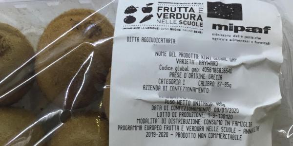 Frutta nelle scuole, debutto coi kiwi della Grecia