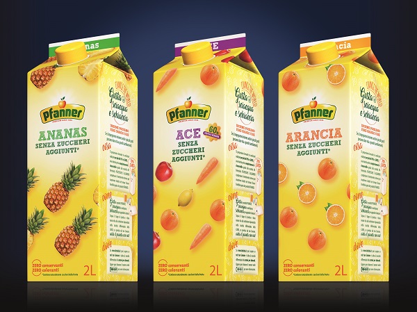 Nuovi pack sostenibili per i succhi Pfanner