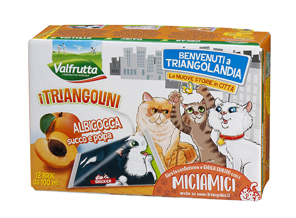 Triangolini Valfrutta, la collezione «I Mici Amici»