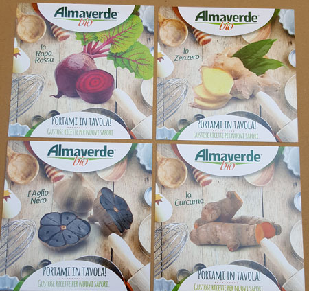 Schede di quattro prodotti promossi