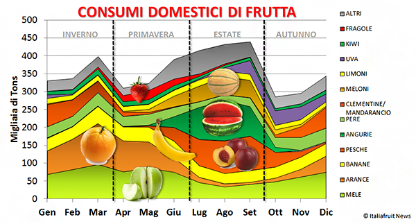 consumi-frutta-domestici-mele-arance-pesche-banane-angurie-meloni-fragole