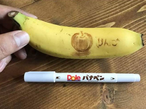 Una penna per disegnare sulle banane