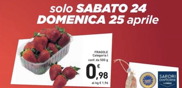 Fragole a 98 centesimi: ancora super offerte in Gdo