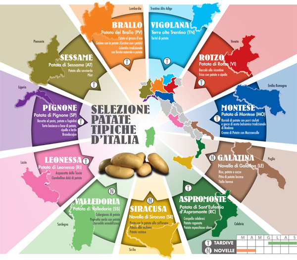 Romagnoli firma la mappa delle patate tipiche in Italia